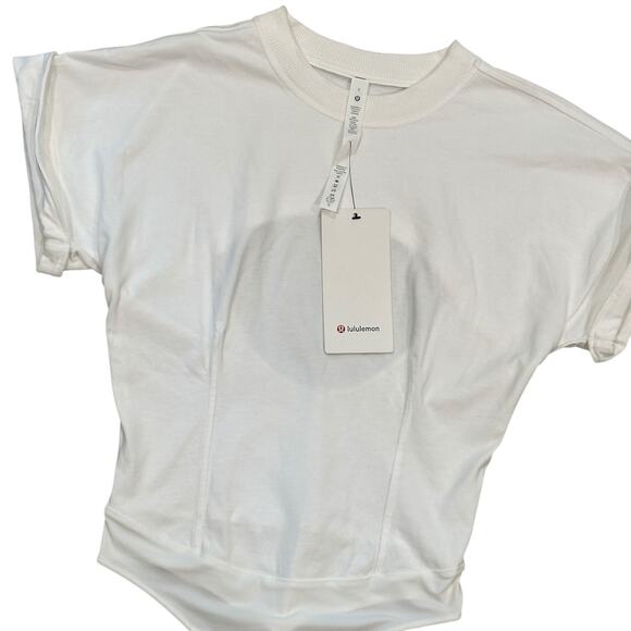 NWT Lululemon Heavyweight Cotton T-Shirt Bodysuit In White - Picture 3 of 8